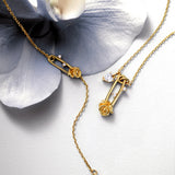 Rose Pin Silver Pendent Necklace