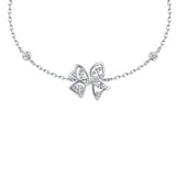 FANCIME “Blooming Bow“ Butterfly Floral Bow Sterling Silver Bracelet