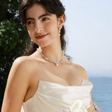 Wisteria Bloom Drop Soft Silver Promise Necklace