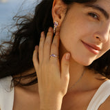 “Wisteria Whisper” Flower Amethyst Silver Ring