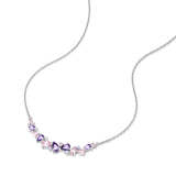 “Wisteria Whisper” Flower Bar Pink Tourmaline Silver Necklace