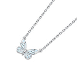 FANCIME "Starlight Butterfly" Luminous Enamel Sterling Silver Necklace