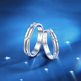 FANCIME "Starlit Melody" Couples Promise Sterling Silver Star Matching Rings
