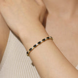 "Glamour Radiance" Fancy Cut Tennis Sterling Silver Bracelet