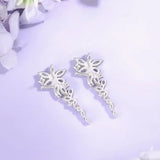FANCIME "Wisteria Bouquet" Sterling Silver Petal Cluster Drop Stud Earrings