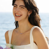 “Wisteria Whisper” Flower Bar Pink Tourmaline Silver Necklace