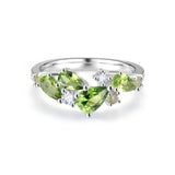 “Wisteria Whisper” Flower Peridot Silver Ring