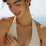 “Wisteria Whisper” Flower Bar Peridot Silver Earrings
