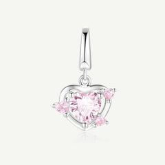 Pink Guardian Heart Silver Charm