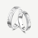 FANCIME "Starlit Melody" Couples Promise Sterling Silver Star Matching Rings