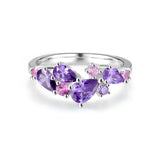 “Wisteria Whisper” Flower Amethyst Silver Ring