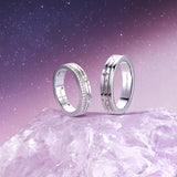 FANCIME "Starlit Melody" Couples Promise Sterling Silver Star Matching Rings