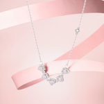 FANCI ME "Heart's Blossom" Sterling Silver Necklace Detail