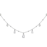 FANCIME “Wisteria Petal” Sterling Silver Station Clavicle Chain Necklace