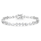 FANCIME "Lumina Trio" Geometric Sterling Silver Tennis Bracelet