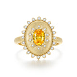 FANCIME "Retro Romance" Vintage Oval Cut November Birthstone Sterling Silver Ring