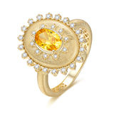 FANCIME "Retro Romance" Vintage Oval Cut November Birthstone Sterling Silver Ring