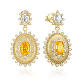 FANCIME "Retro Romance" Vintage Oval Cut November Birthstone Sterling Silver Earrings