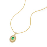 FANCIME "Retro Romance" Vintage Oval Cut May Birthstone Sterling Silver Necklace