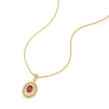 FANCIME "Retro Romance" Vintage Oval Cut July Birthstone Sterling Silver Necklace
