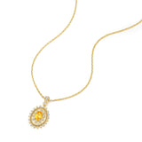 FANCIME "Retro Romance" Vintage Oval Cut November Birthstone Sterling Silver Necklace