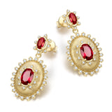FANCIME "Retro Romance" Vintage Oval Cut July Birthstone Sterling Silver Earrings