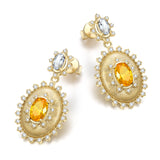 FANCIME "Retro Romance" Vintage Oval Cut November Birthstone Sterling Silver Earrings