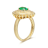 FANCIME "Retro Romance" Vintage Oval Cut May Birthstone Sterling Silver Ring