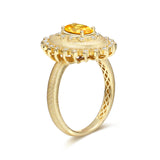 FANCIME "Retro Romance" Vintage Oval Cut November Birthstone Sterling Silver Ring