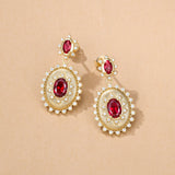 FANCIME "Retro Romance" Vintage Oval Cut July Birthstone Sterling Silver Earrings