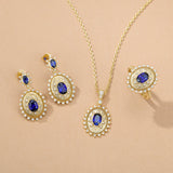 FANCIME "Retro Romance" Vintage Oval Cut September Birthstone Sterling Silver Necklace