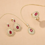 FANCIME "Retro Romance" Vintage Oval Cut July Birthstone Sterling Silver Earrings