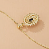 FANCIME "Retro Romance" Vintage Oval Cut September Birthstone Sterling Silver Necklace