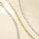 FANCIME "Lumina Trio" Geometric Sterling Silver Tennis Bracelet