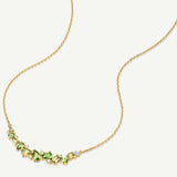 “Wisteria Whisper” Flower Bar Peridot Silver Necklace