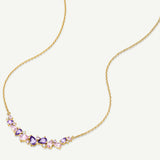 “Wisteria Whisper” Flower Bar Pink Tourmaline Silver Necklace