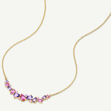 “Wisteria Whisper” Flower Bar Amethyst Silver Necklace