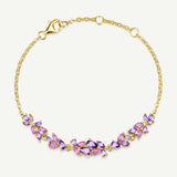 “Wisteria Whisper” Flower Bar Amethyst Silver Bracelet