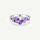 “Wisteria Whisper” Flower Amethyst Silver Ring