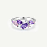 “Wisteria Whisper” Flower Pink Tourmaline Silver Ring