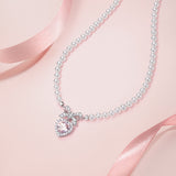 FANCIME "Heart Kiss" Sugar Bow Silver Necklace