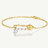 Rose Pin Pearl Silver Bracelet