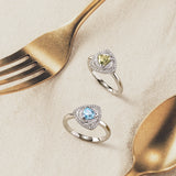Trinity Textured Silver Ring in Created Peridot