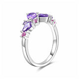 “Wisteria Whisper” Flower Amethyst Silver Ring