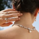 Wisteria Bloom Drop Soft Silver Promise Necklace