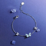 FANCIME "Starlight Butterfly" Luminous Enamel Sterling Silver Bracelet