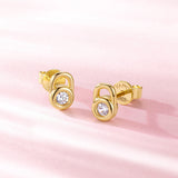 Promise Lock Silver Earrings