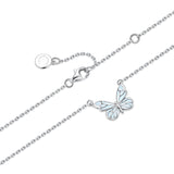 FANCIME "Starlight Butterfly" Luminous Enamel Sterling Silver Necklace