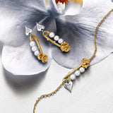 Rose Pin Pearl Silver Necklace