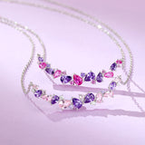 “Wisteria Whisper” Flower Bar Amethyst Silver Necklace